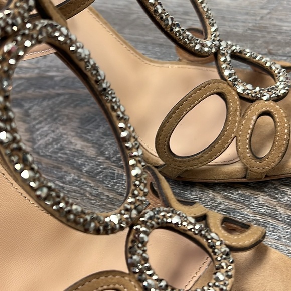NEW Sergio Rossi FARRAH Crystal Embellished Caged Suede Heels EU 39 US 8.5 - Picture 10 of 14